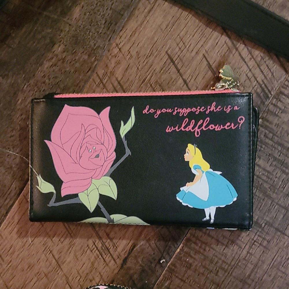 Loungefly Disney Floral Black Satchel - Picture 2 of 10